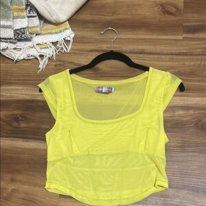 Yellow Mesh Women's Top